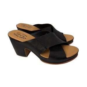 Kork Ease Sandals Womens Size 11 M Black Leather Criss Cross Straps Block Heel
